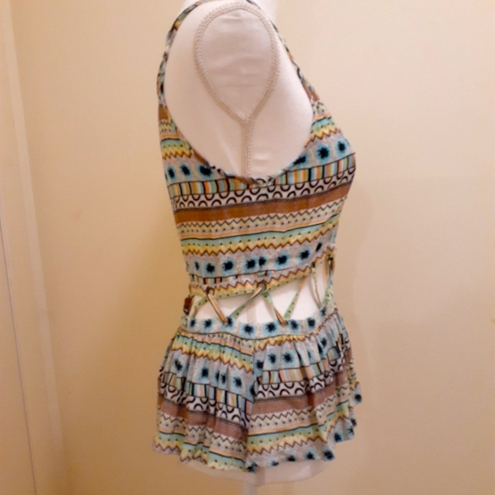 LF Millau Lace Up Multi Color Tank Top